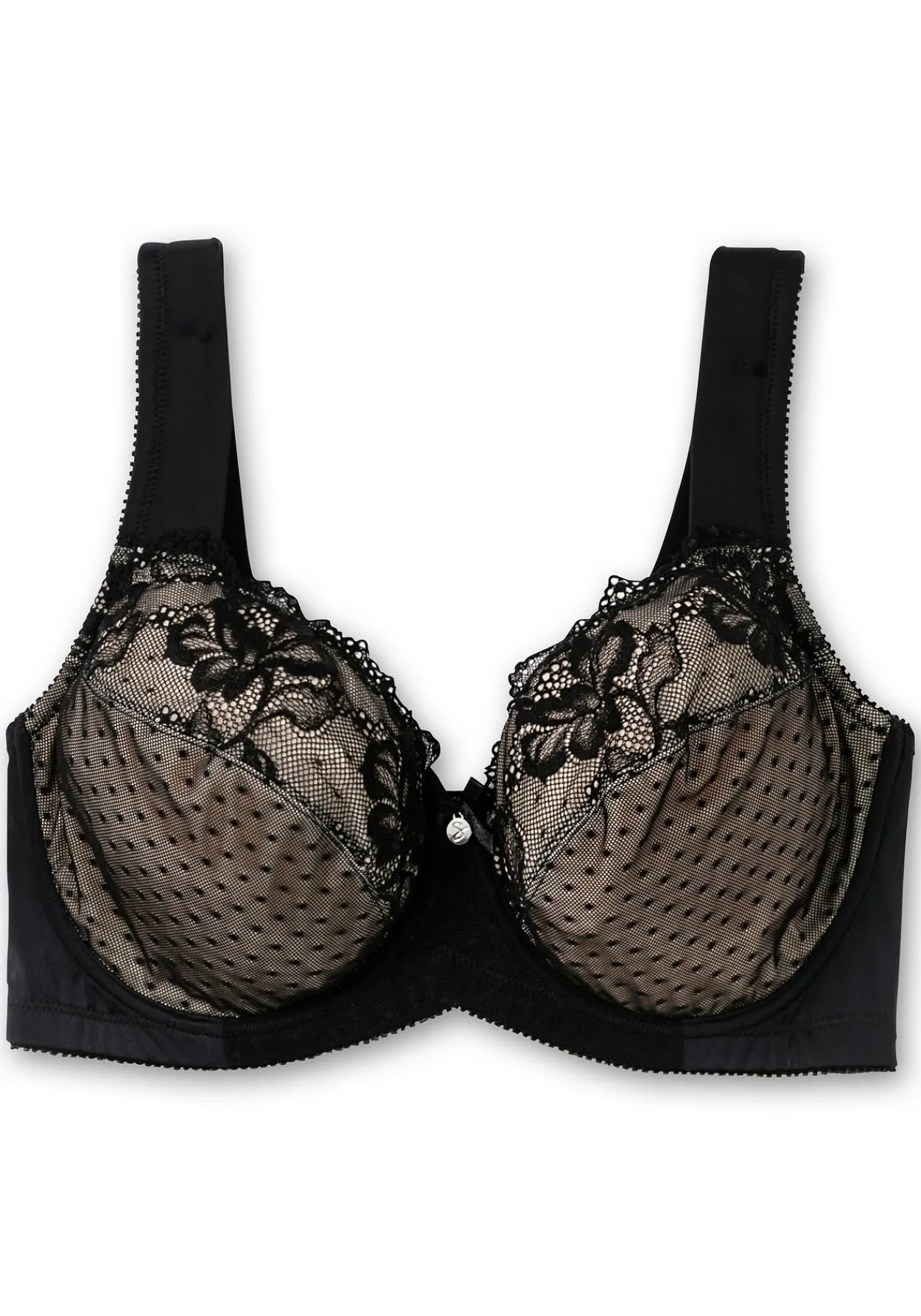 Bügel-BH mit Spitze und Kontrastfutter aus Mesh<sheego Clearance