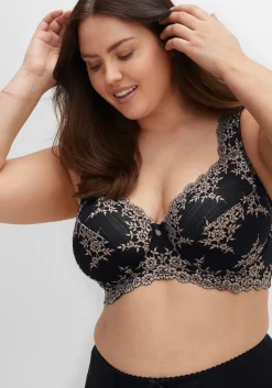 Bügel-BH mit Stickereispitze und Mesh-Einsätzen<sheego Hot