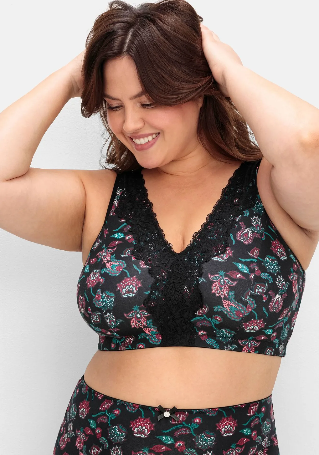 BH ohne Bügel in Bustier-Form, mit Spitzenborte<sheego Discount