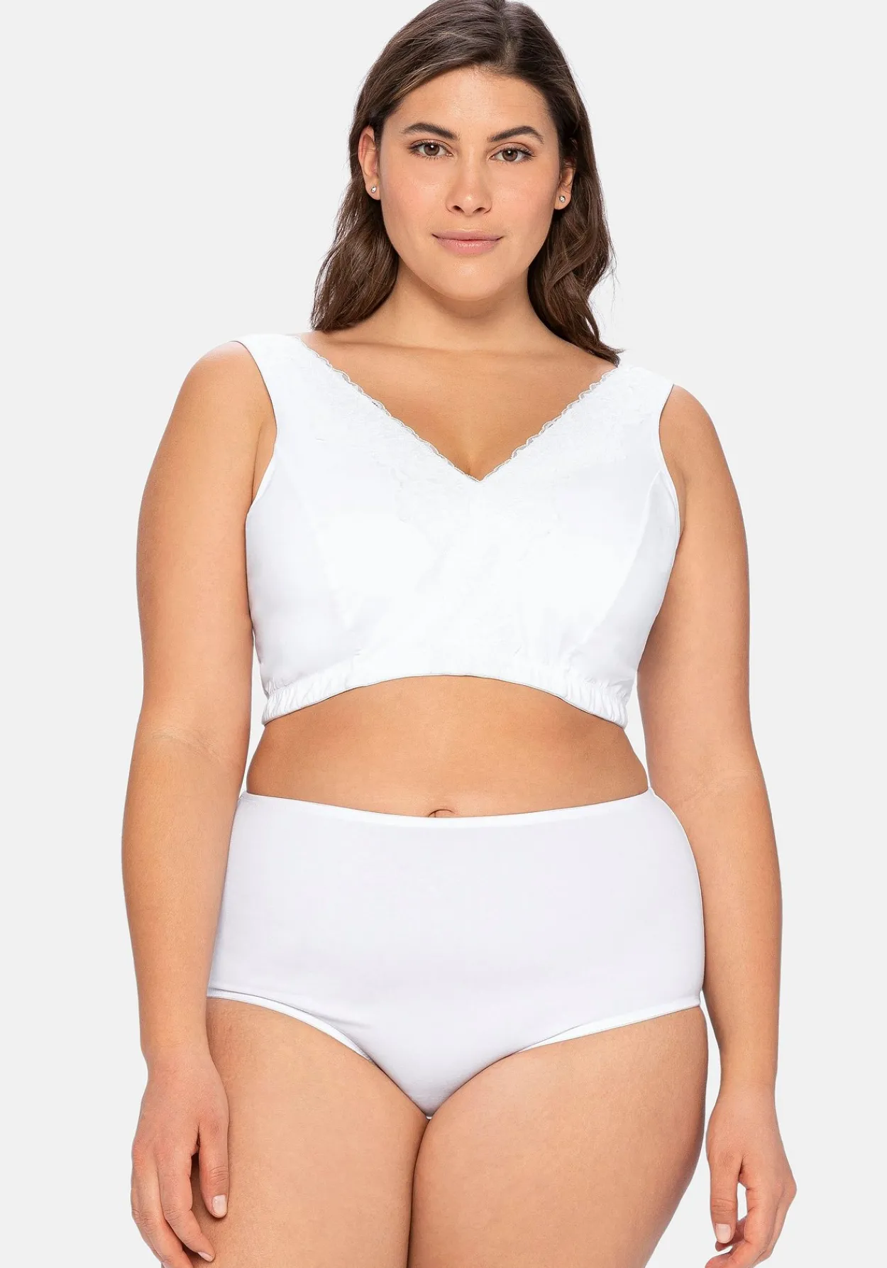 BH ohne Bügel in Bustier-Form, mit Spitzenborte<sheego Sale