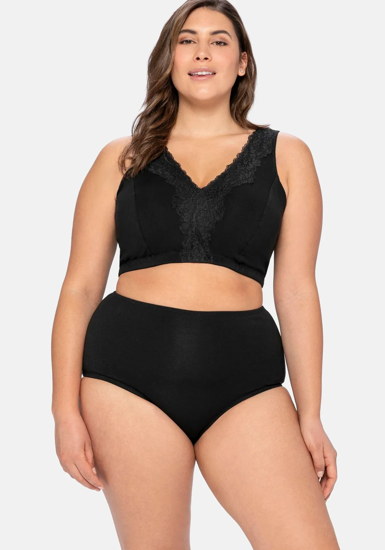 BH ohne Bügel in Bustier-Form, mit Spitzenborte<sheego Fashion