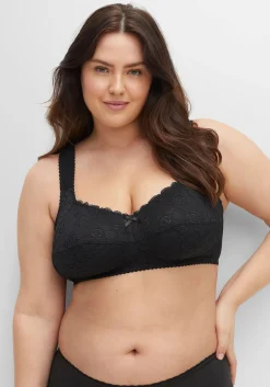 BH ohne Bügel mit leicht transparenter Spitze<sheego Fashion
