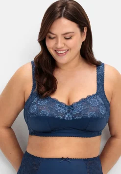 BH ohne Bügel, mit Spitze und leicht glänzend<sheego Fashion