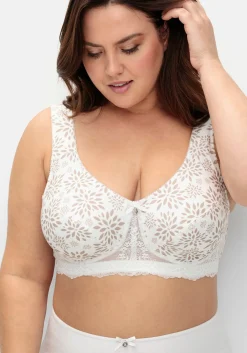 BH ohne Bügel mit Spitzenbesatz und Mesh-Innenfutter<sheego Clearance