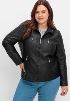 Bikerjacke in Lederoptik<sheego Sale