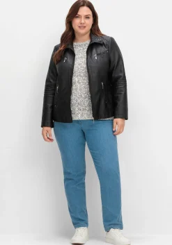Bikerjacke in Lederoptik<sheego Sale