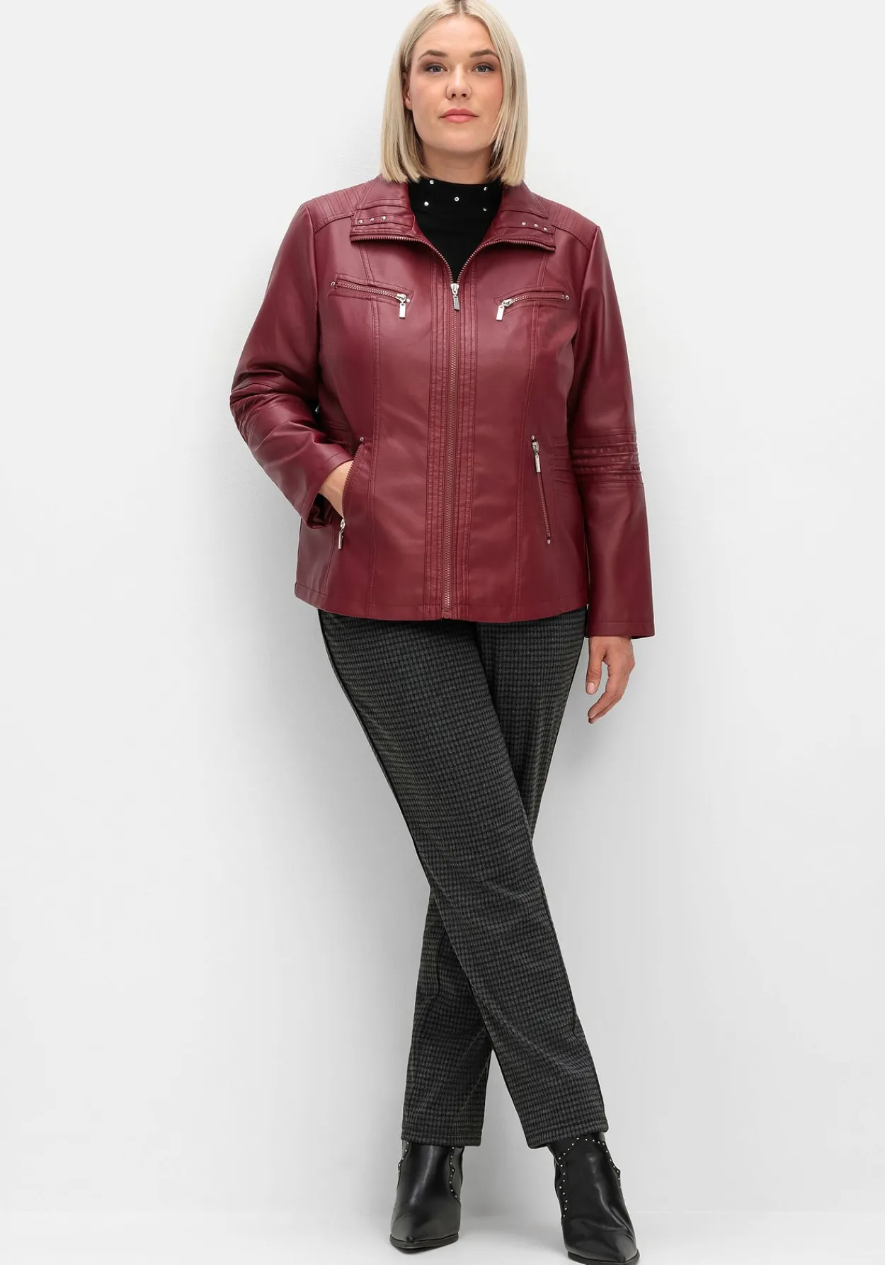 Bikerjacke in Lederoptik<sheego Fashion