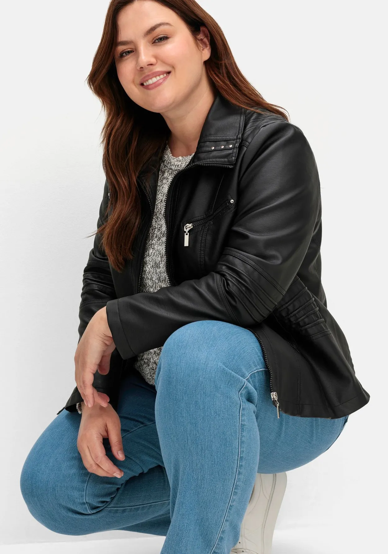 Bikerjacke in Lederoptik<sheego Sale