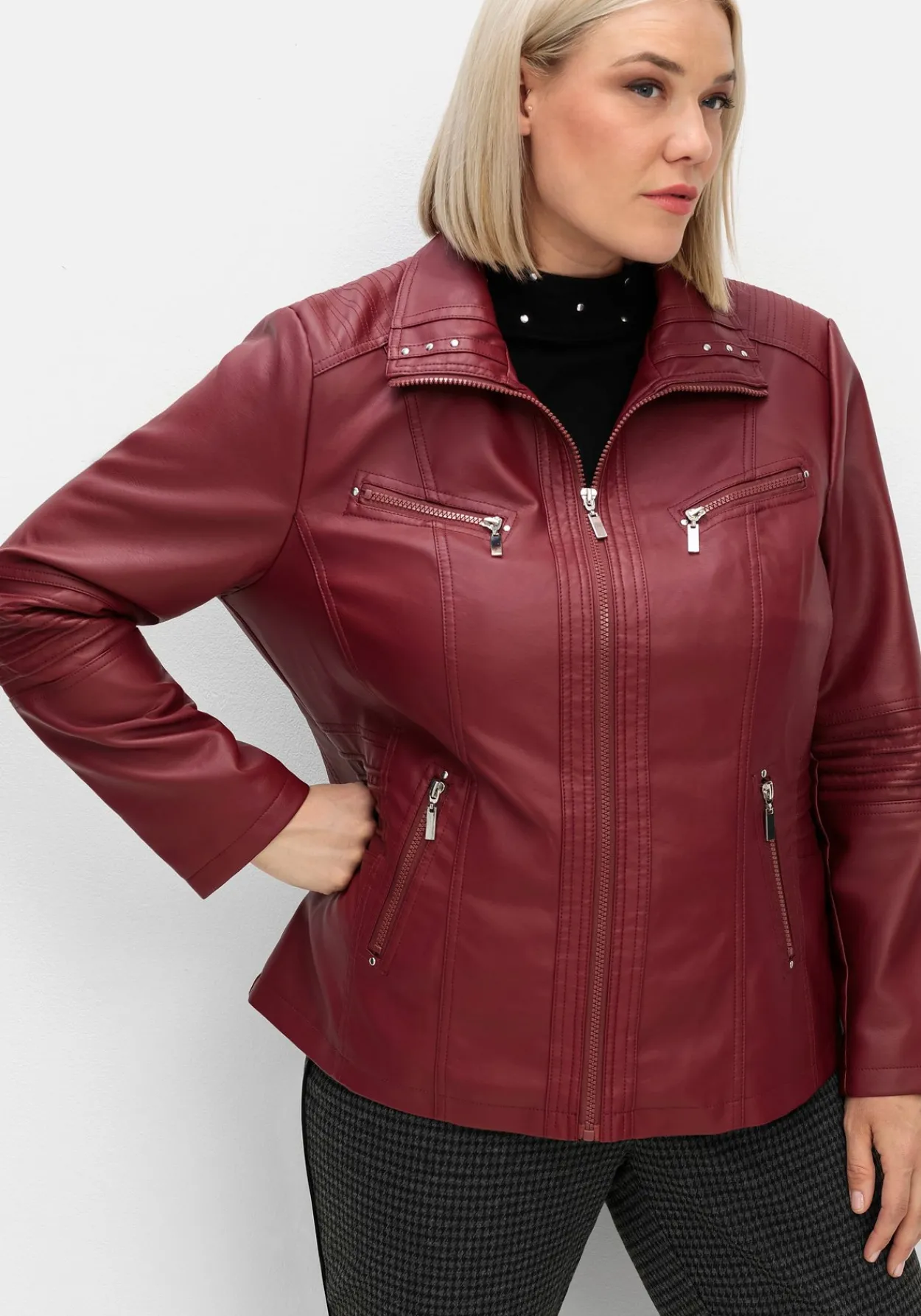 Bikerjacke in Lederoptik<sheego Fashion