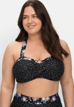 Bikinioberteil in Wickeloptik, mit Neckholder-Träger<sheego Clearance