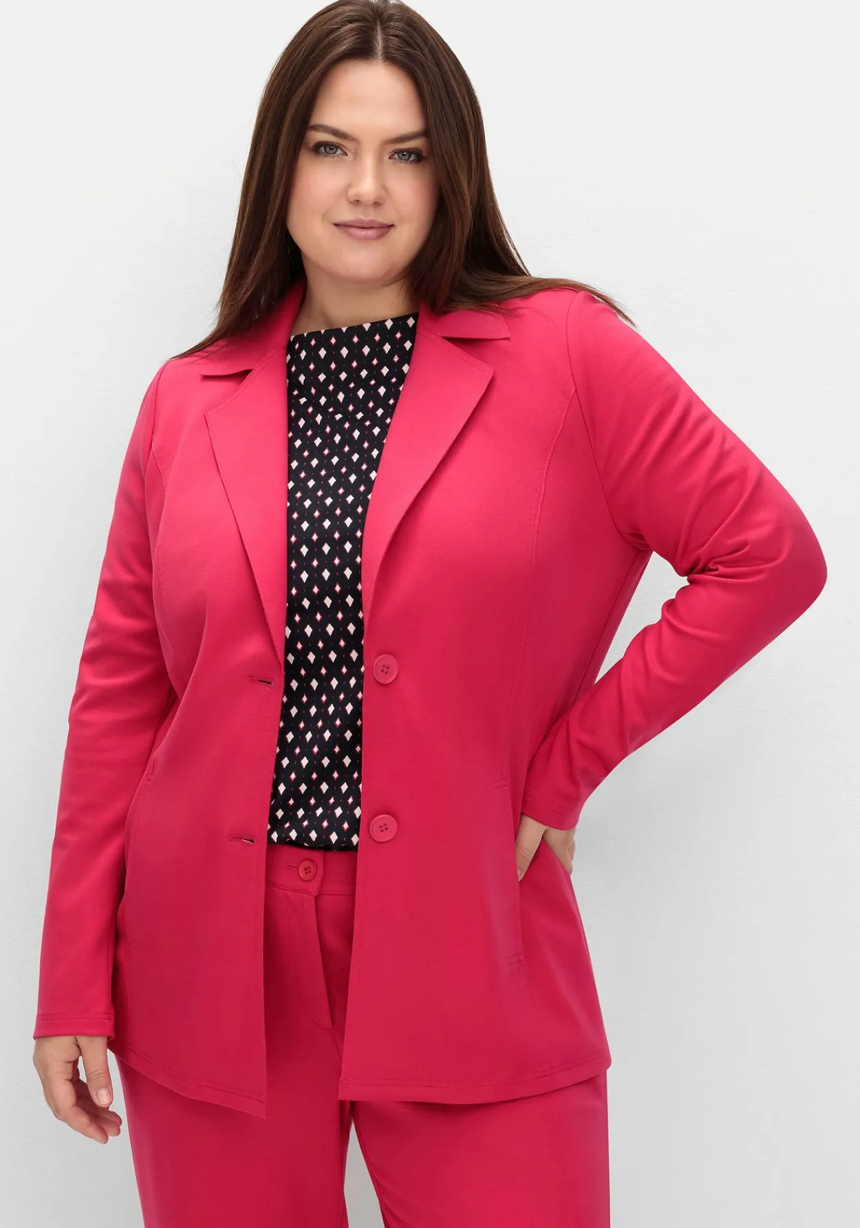 Blazer aus Milano-Ripp, mit Reverskragen<sheego Outlet