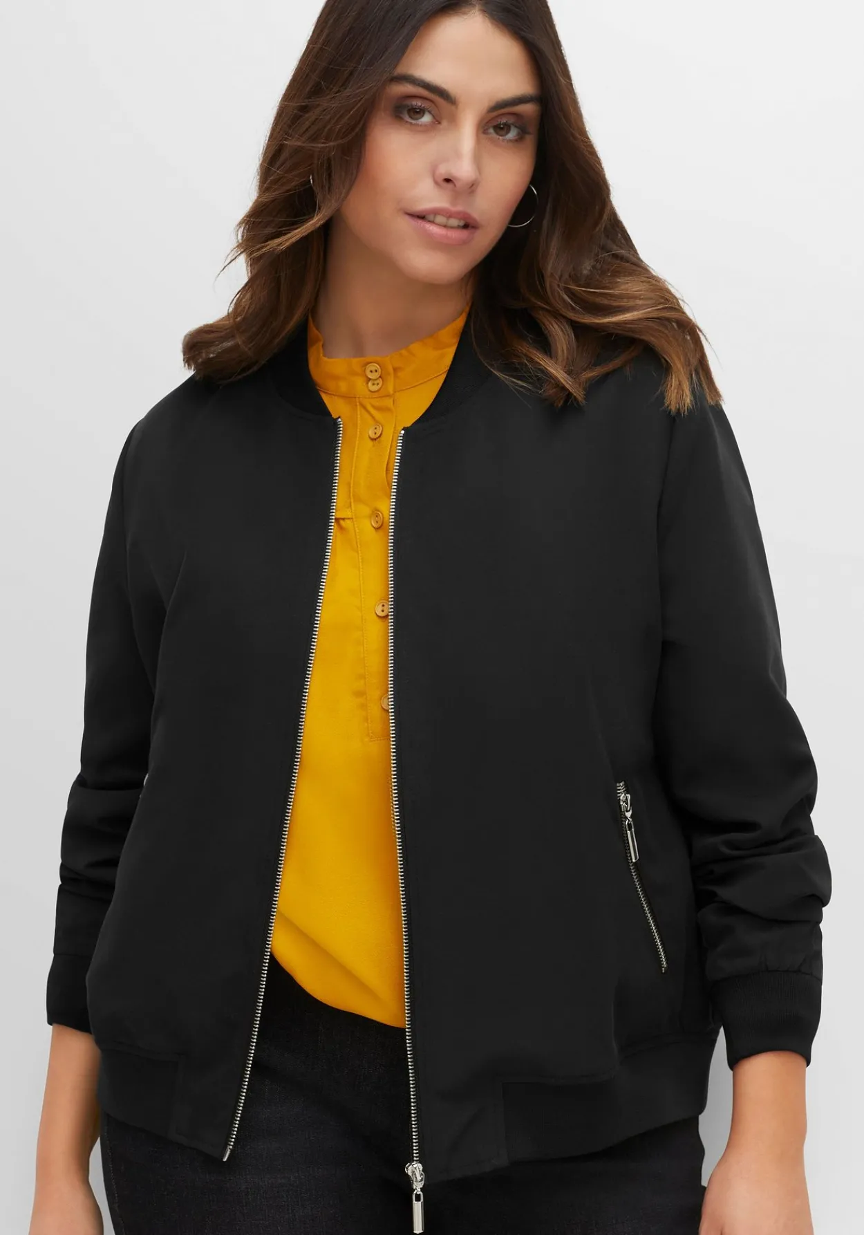 Blouson mit Rippbündchen und Reißverschluss<sheego Discount