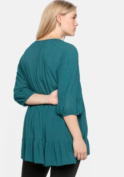 Bluse aus Crêpe, mit Volants am Saum<sheego Online