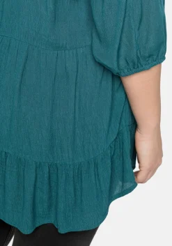 Bluse aus Crêpe, mit Volants am Saum<sheego Online