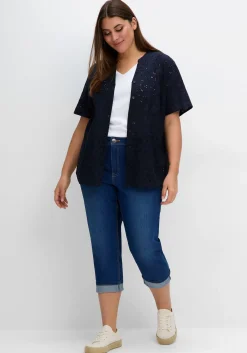 Bluse aus Lochspitze, mit V-Schlitz<sheego Sale