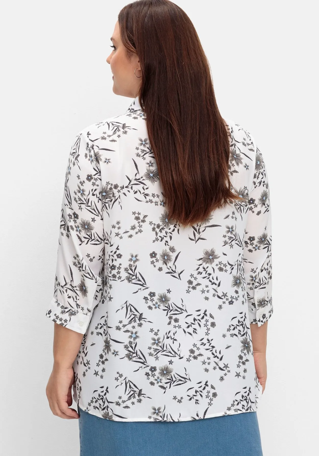 Bluse in leichter A-Linie, mit floralem Print<sheego Outlet