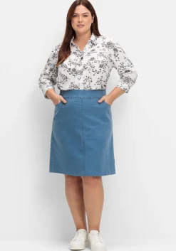 Bluse in leichter A-Linie, mit floralem Print<sheego Outlet