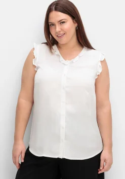 Bluse in ärmelloser Form mit Volants, aus Viskose<sheego Fashion