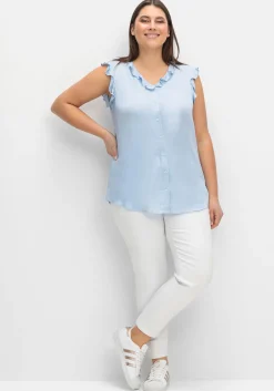 Bluse in ärmelloser Form mit Volants, aus Viskose<sheego Best