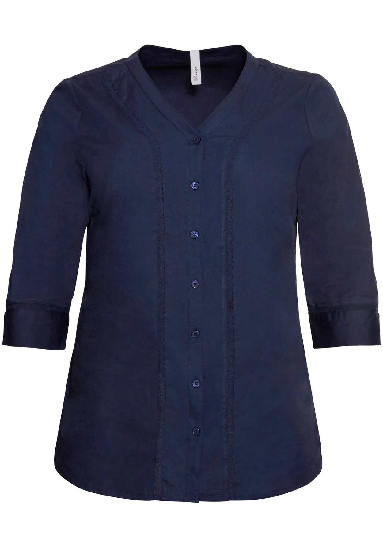 Bluse mit 3/4-Arm, V-Ausschnitt und Spitze<sheego Best