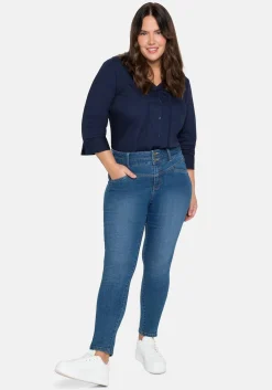 Bluse mit 3/4-Arm, V-Ausschnitt und Spitze<sheego Best