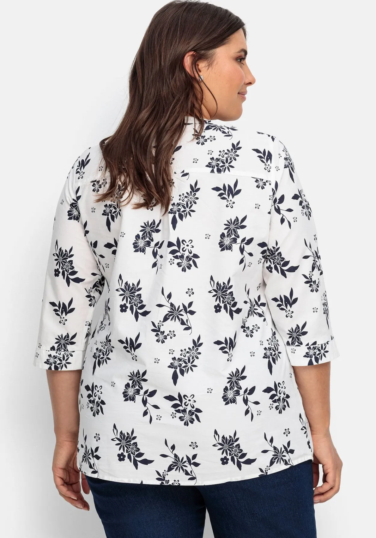Bluse mit Biesen und Blumenprint<sheego Fashion