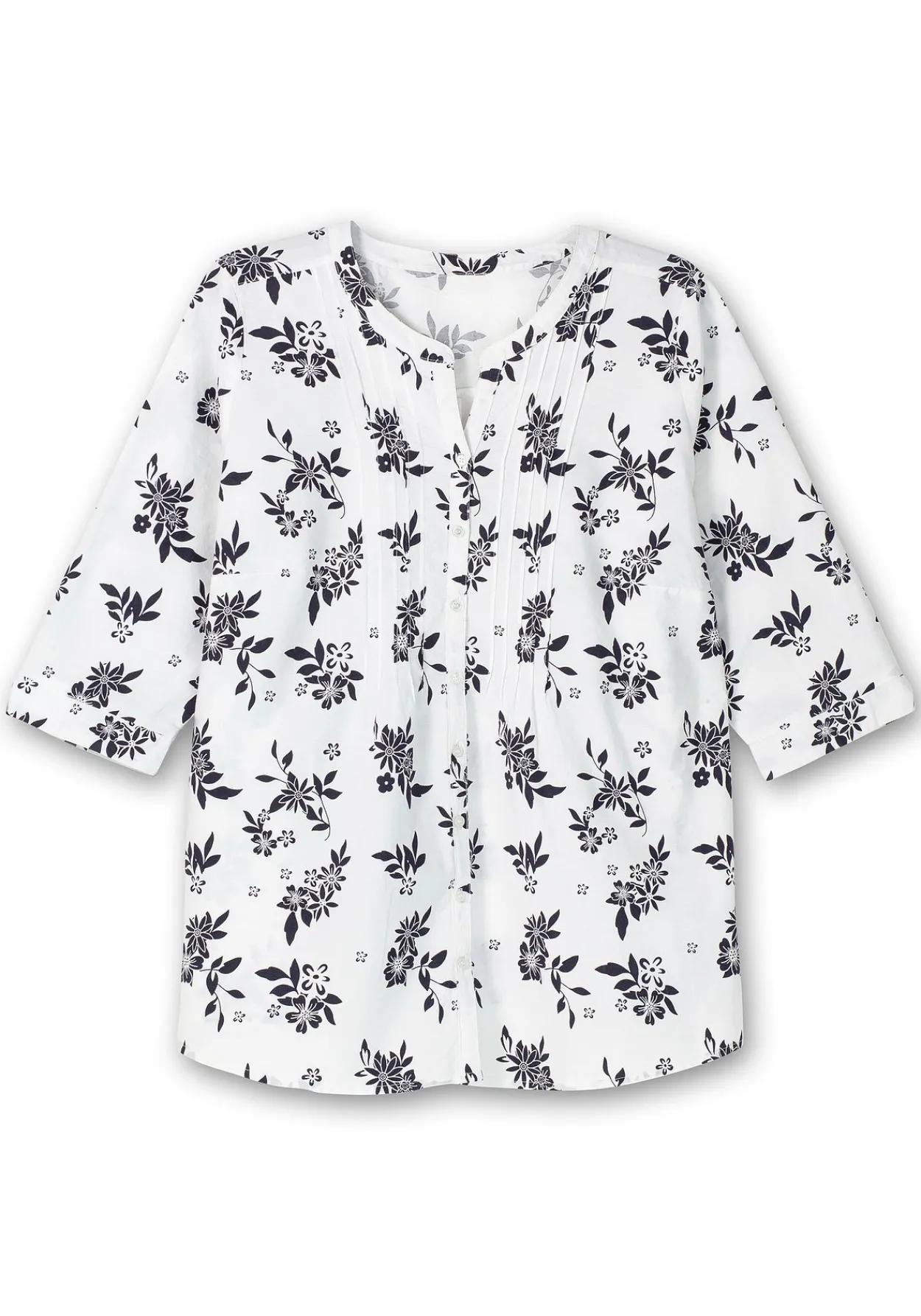 Bluse mit Biesen und Blumenprint<sheego Fashion