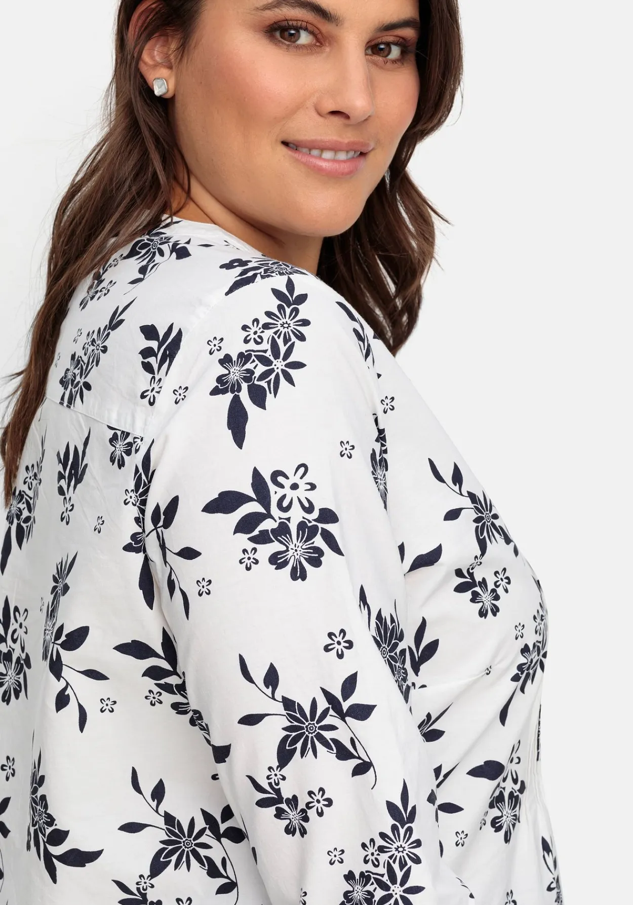 Bluse mit Biesen und Blumenprint<sheego Fashion