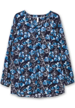 Bluse mit Blütenprint und Spitzenborte<sheego Clearance