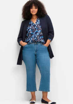 Bluse mit Blütenprint und Spitzenborte<sheego Clearance