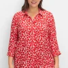 Bluse mit Herz-Alloverprint und 3/4-Ärmeln<sheego Hot
