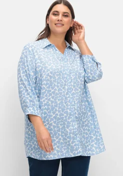 Bluse mit Herz-Alloverprint und 3/4-Ärmeln<sheego Hot