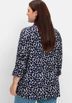 Bluse mit Herz-Alloverprint und 3/4-Ärmeln<sheego Hot