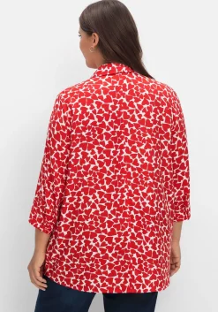 Bluse mit Herz-Alloverprint und 3/4-Ärmeln<sheego Hot