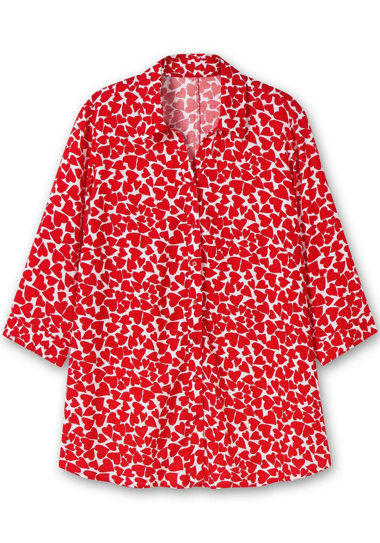 Bluse mit Herz-Alloverprint und 3/4-Ärmeln<sheego Hot