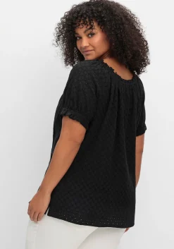 Bluse mit Lochstickerei und Carmen-Ausschnitt<sheego by Joe Browns New