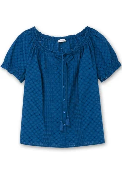 Bluse mit Lochstickerei und Carmen-Ausschnitt<sheego by Joe Browns Fashion