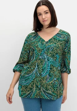 Bluse mit Paisleydruck und V-Ausschnitt<sheego by Joe Browns Discount