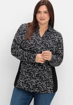 Bluse mit Print und elastischen Einsätzen<sheego Best