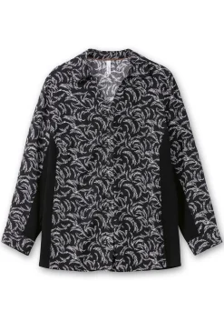 Bluse mit Print und elastischen Einsätzen<sheego Best