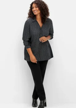 Bluse mit Print und elastischen Einsätzen<sheego New