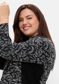 Bluse mit Print und elastischen Einsätzen<sheego Best
