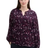 Bluse mit V-Schlitz und Alloverprint<TOM TAILOR Plus Hot