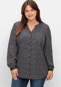 Bluse mit Wordingprint an den Manschetten<sheego Clearance