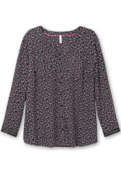 Bluse mit Wordingprint an den Manschetten<sheego Clearance