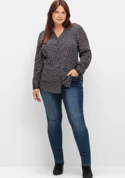 Bluse mit Wordingprint an den Manschetten<sheego Clearance