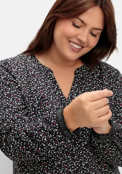 Bluse mit Wordingprint an den Manschetten<sheego Clearance