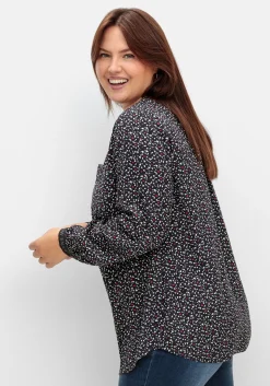 Bluse mit Wordingprint an den Manschetten<sheego Clearance