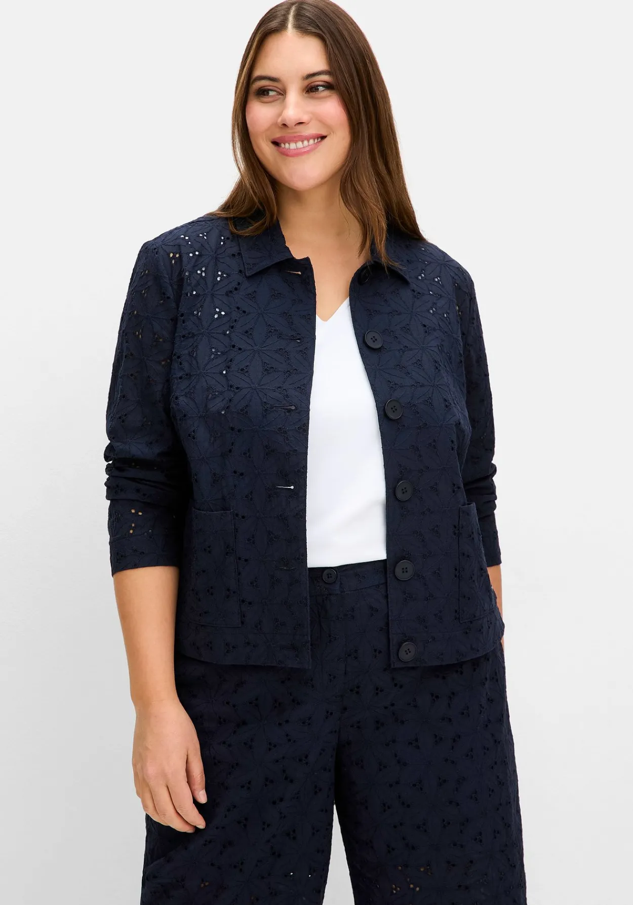 Blusenjacke aus Lochspitze<sheego Sale