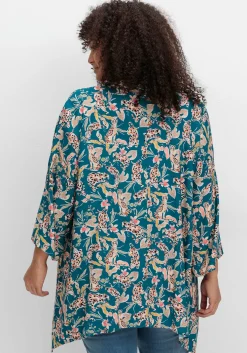 Blusenjacke im Kimono-Stil, mit Blumendruck<sheego by Joe Browns Fashion